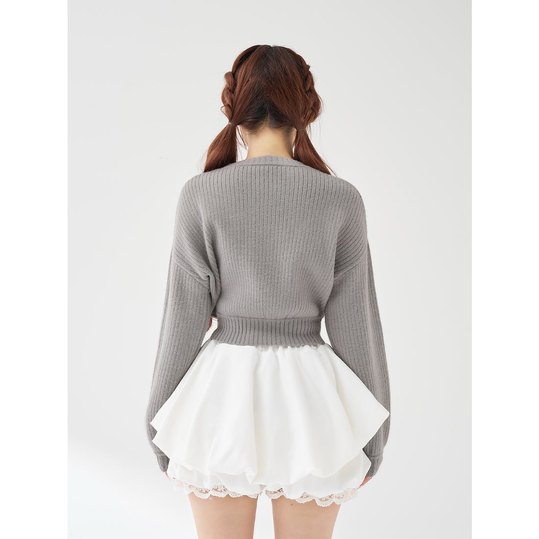 ダーリッチ Darich DRビジューボリュームリブニットトップス （ピンク