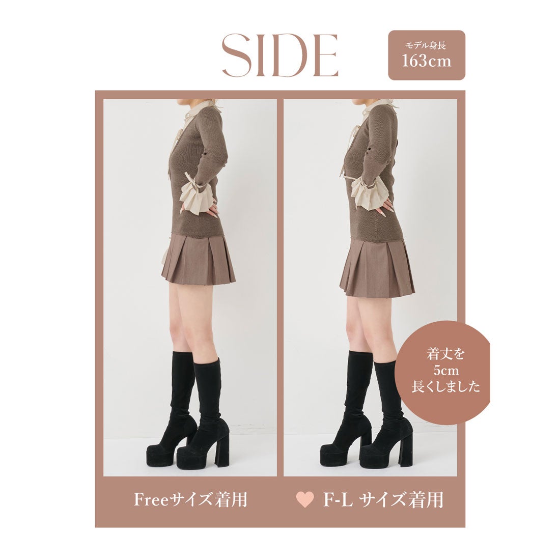 ダーリッチ Darich シャツドッキングプリーツミニワンピース （モカ