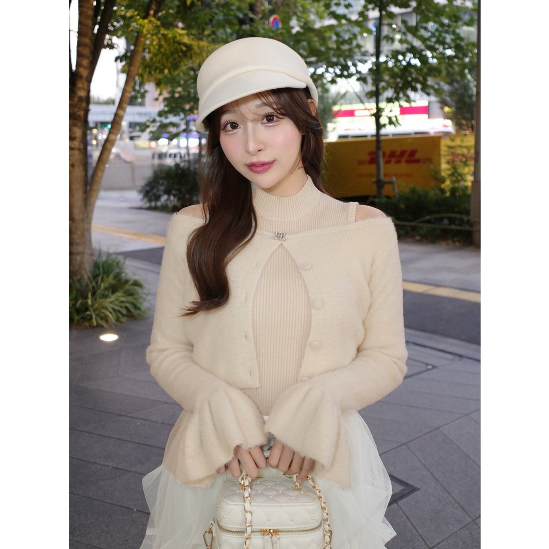 ダーリッチ Darich アンサンブルシャギーニットトップス （ブラック