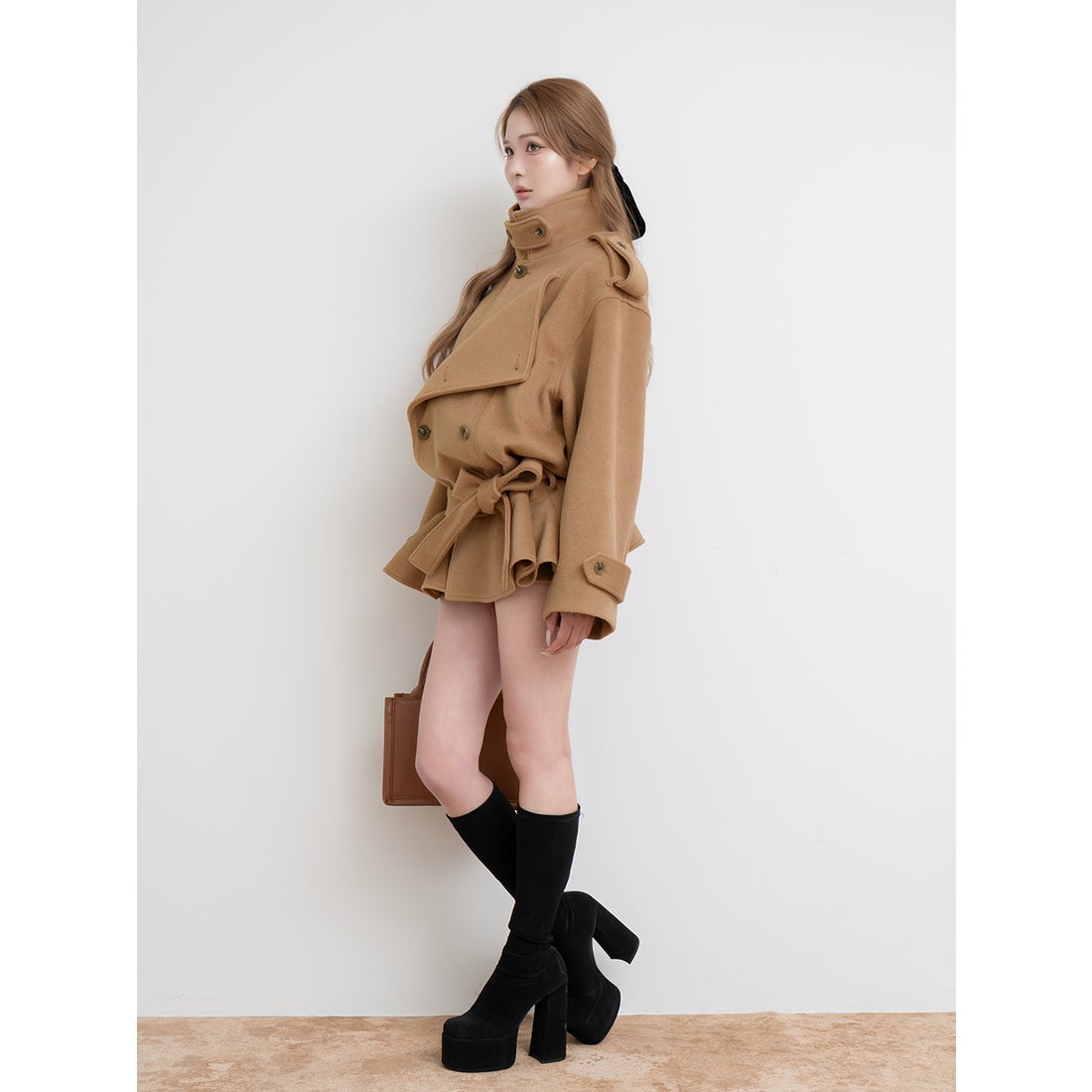 ダーリッチ Darich ドロップショルダージャケットコート （ベージュ