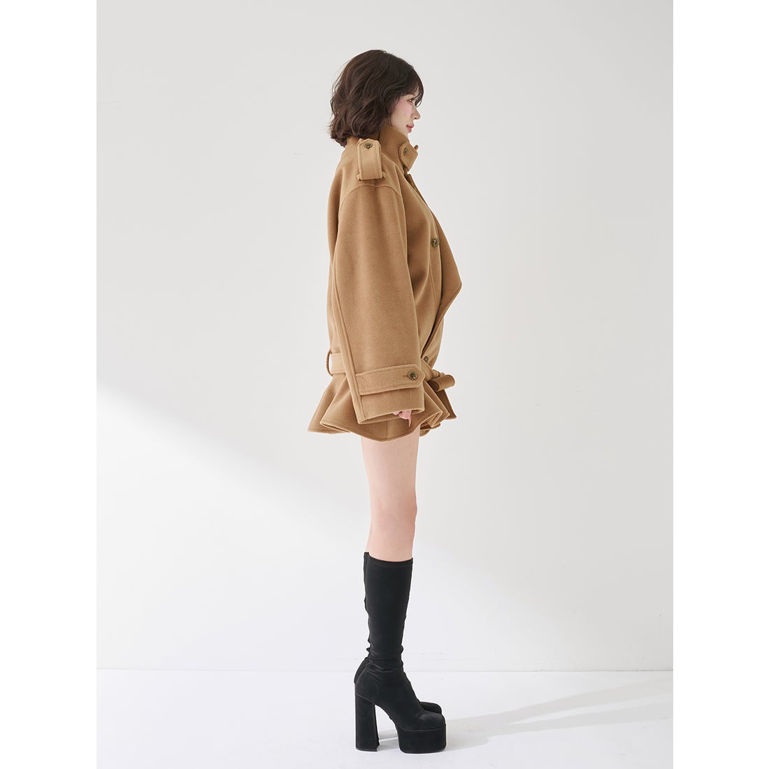 ダーリッチ Darich ドロップショルダージャケットコート （キャメル