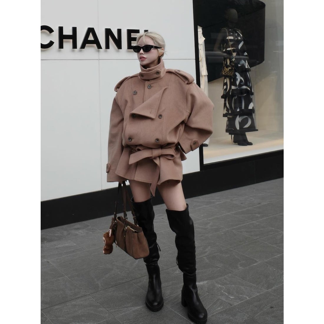 ダーリッチ Darich ドロップショルダージャケットコート （キャメル