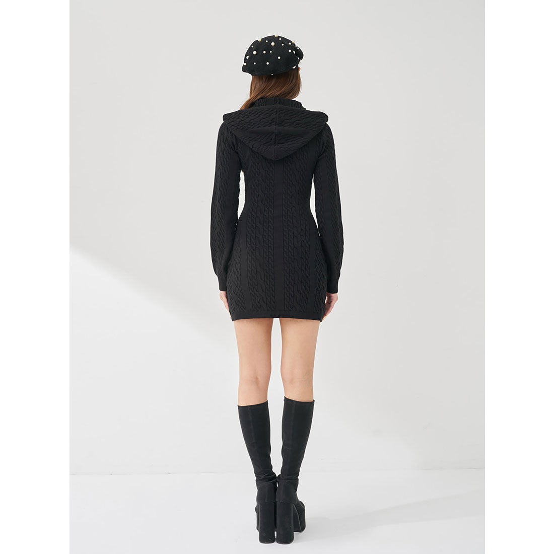 ダーリッチ Darich オープンケーブルニットミニワンピース （ベージュ