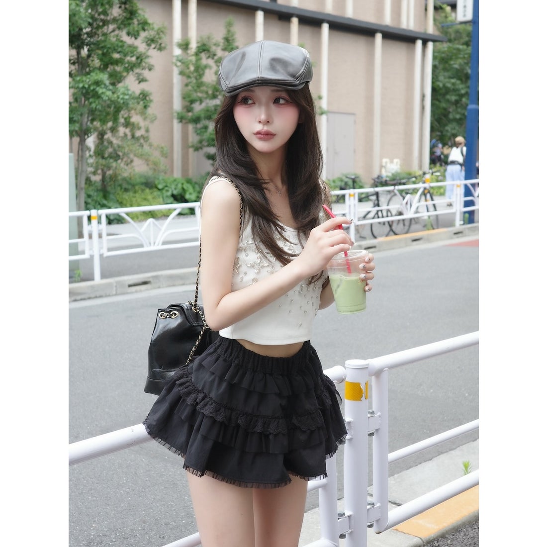 ダーリッチ Darich ジュエリーリブノースリトップス （ホワイト