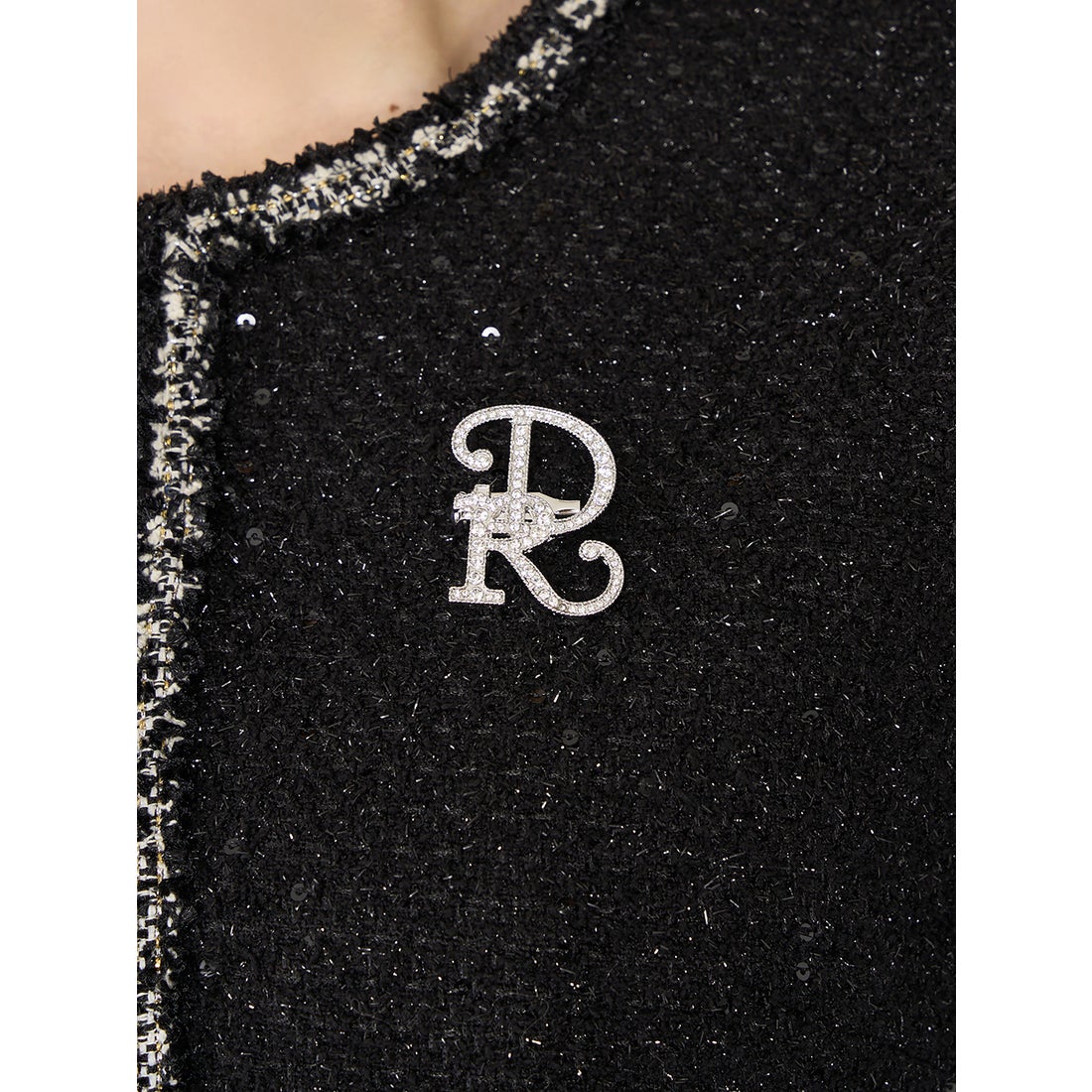 ダーリッチ Darich スパンコールツイードジャケット （ブラック