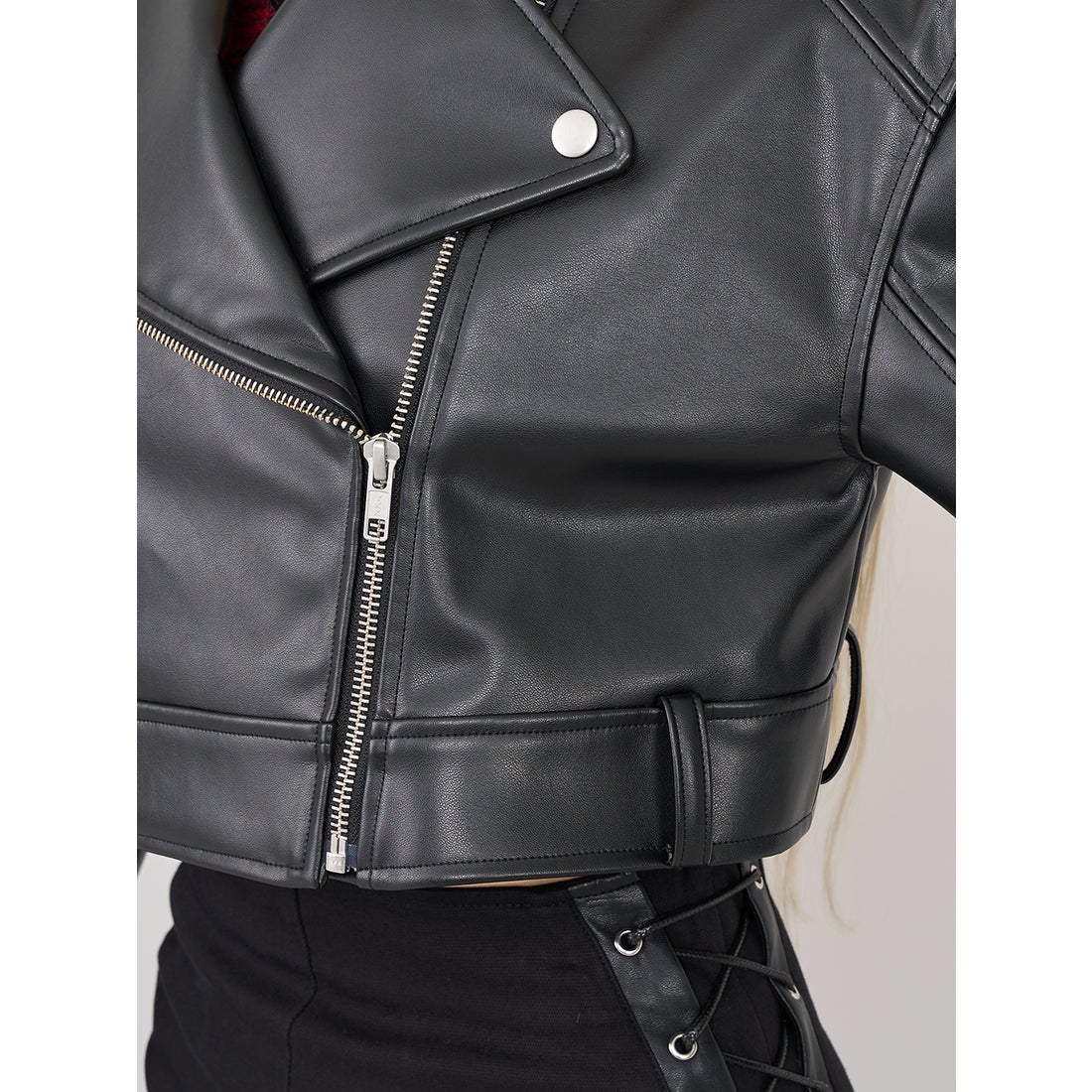 ダーリッチ Darich ドロップショートライダースジャケット （ブラック