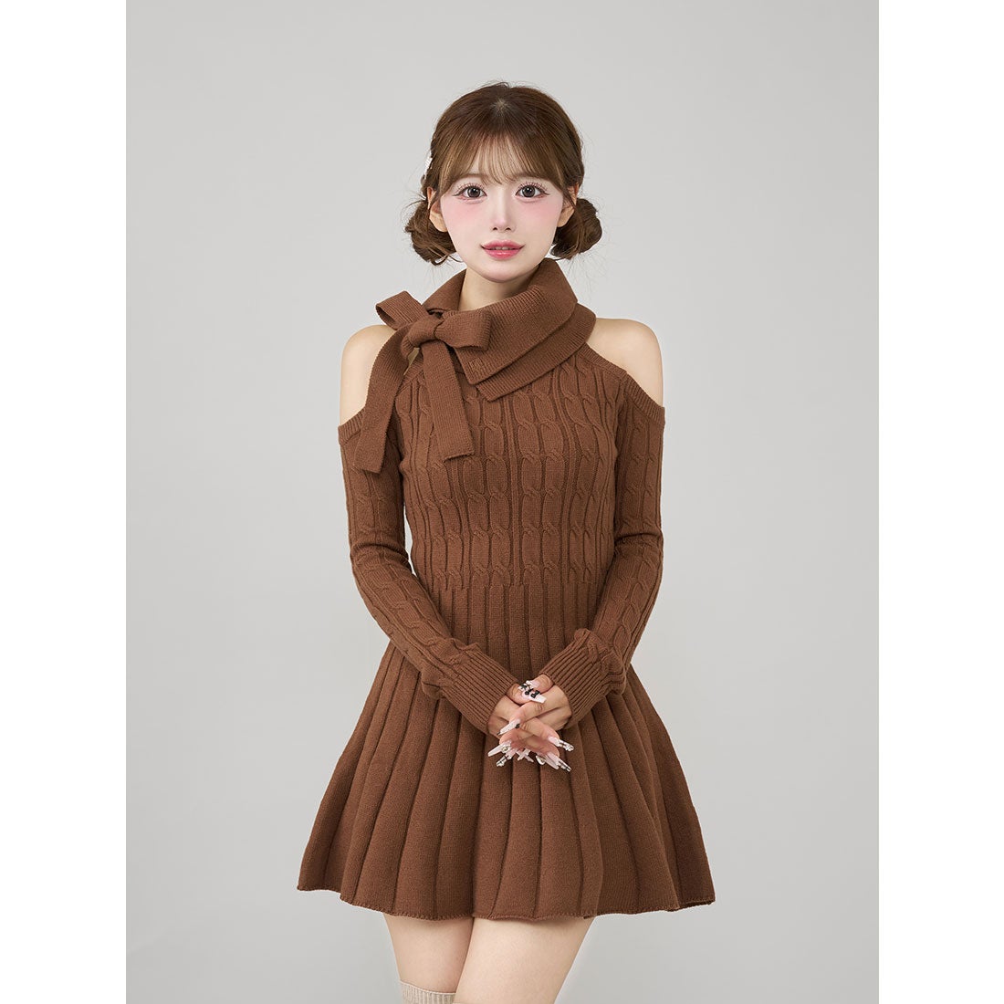 ダーリッチ Darich アメスリフレアニットミニワンピース （ブラック