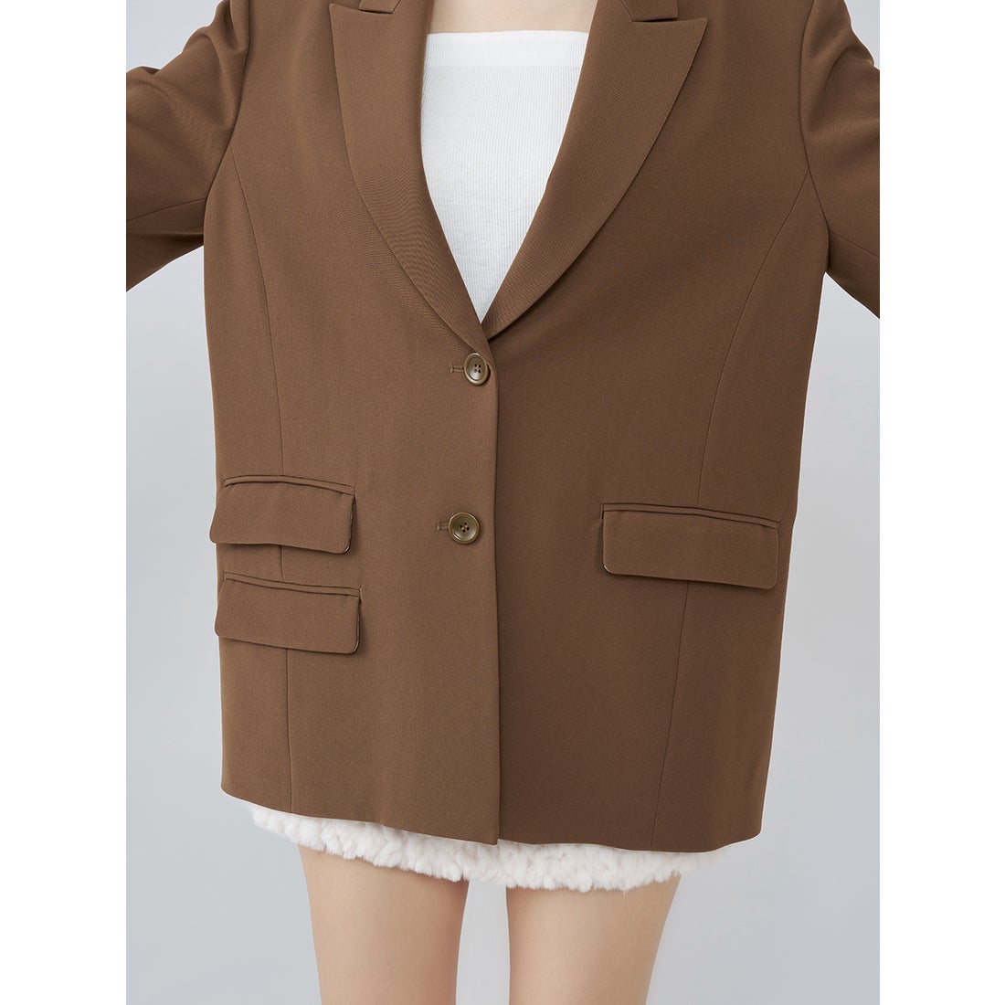 ダーリッチ Darich アシメポケットテーラードジャケット （ブラウン