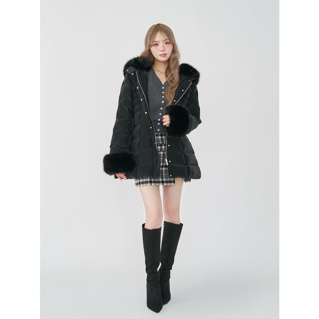 ダーリッチ Darich レディミディダウンコート （ブラック