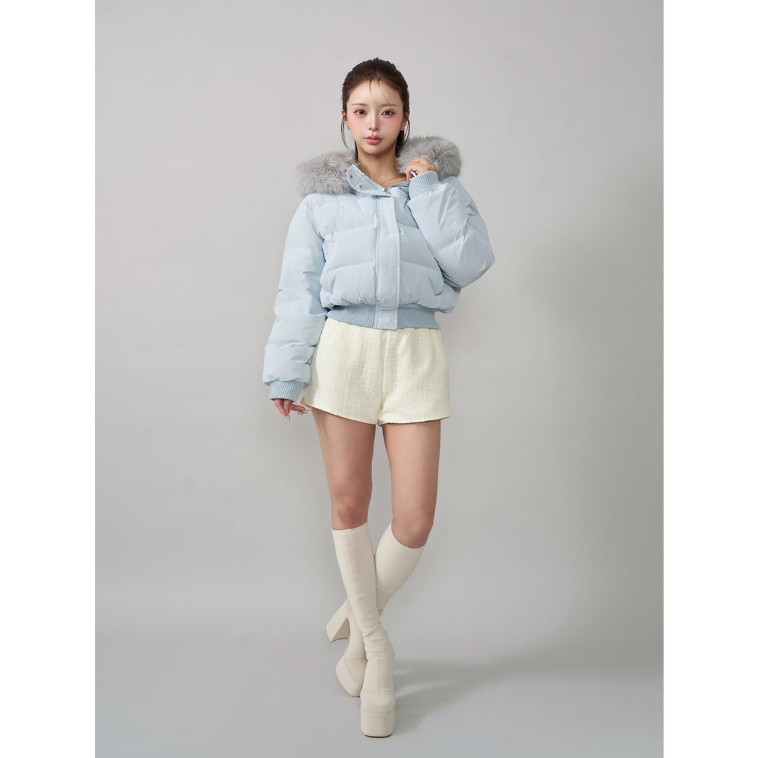 ダーリッチ Darich レディショートダウンジャケット （サックス