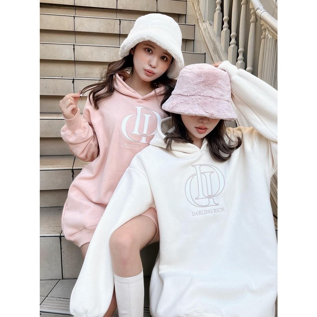 ダーリッチ Darich スプリングカラーフーディ （ピンク