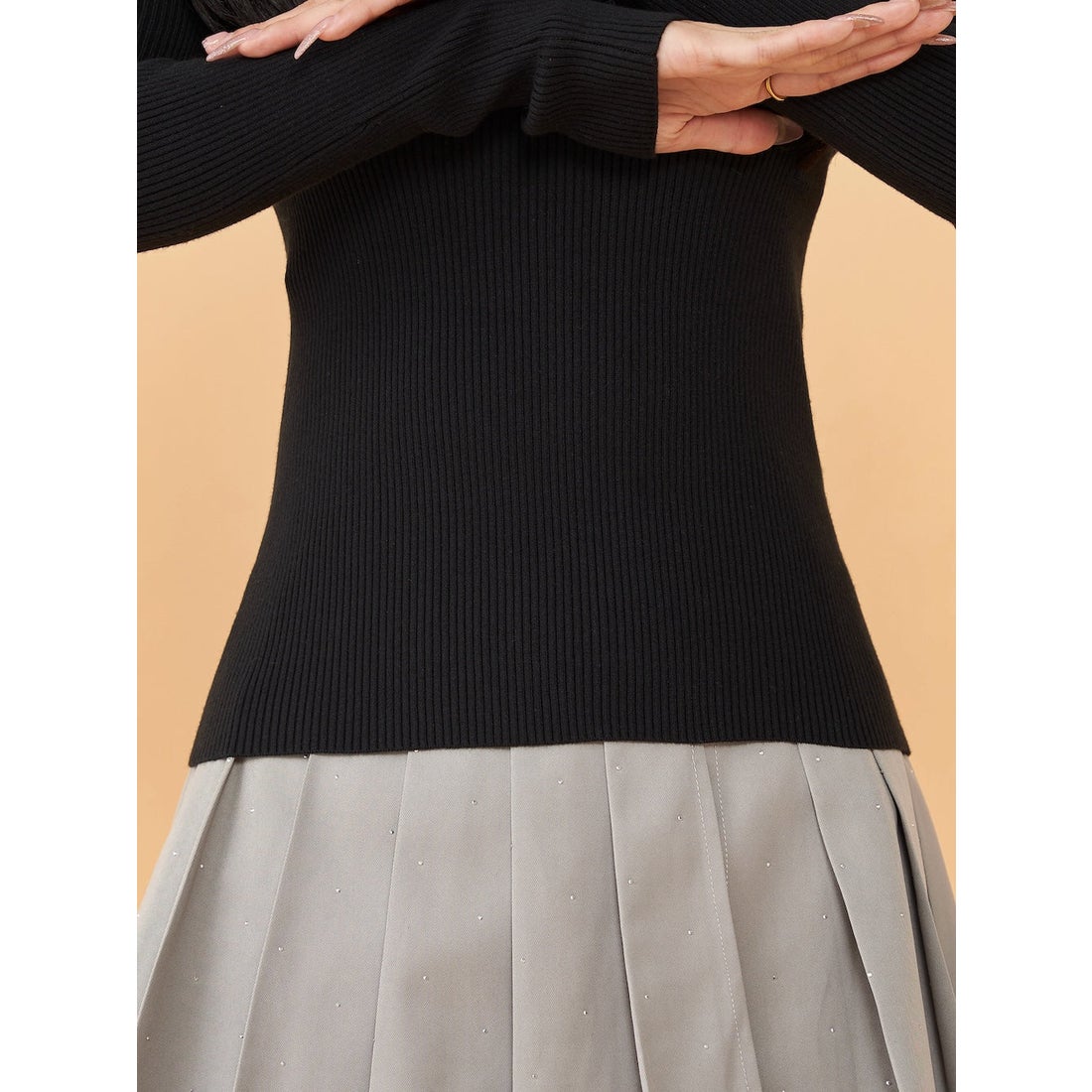 ダーリッチ Darich オフショルリボンニットトップス （ホワイト