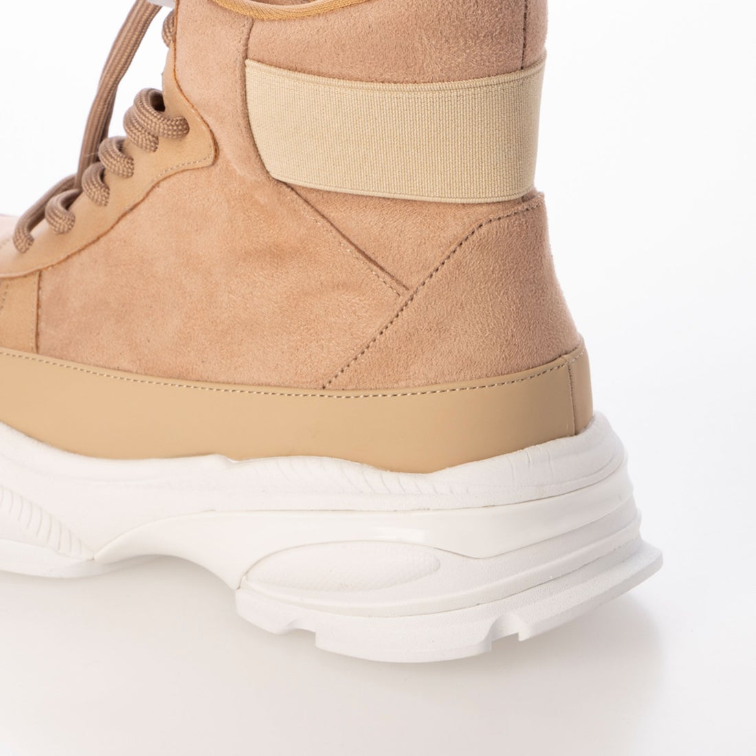 寒さ対策】撥水レースアップサイドジップスニーカーブーツ （ピンク