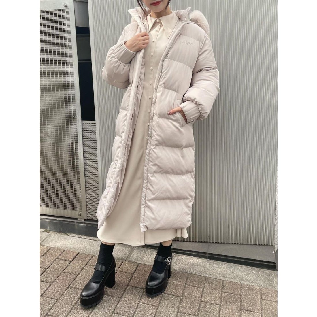 EATME フードダウンコート（オフホワイト） -ファッション通販 FASHION