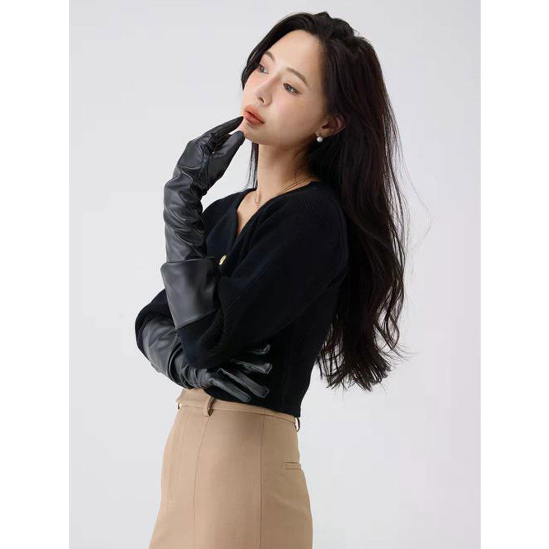 エイミーイストワール EIMY ISTOIRE Heart neck ウールカシミヤ