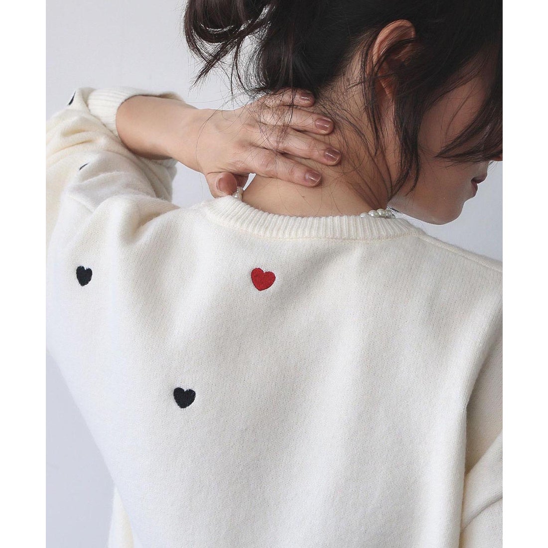 エルフランク ELFRANK 《新色追加》ハート刺繍 ニット プルオーバー