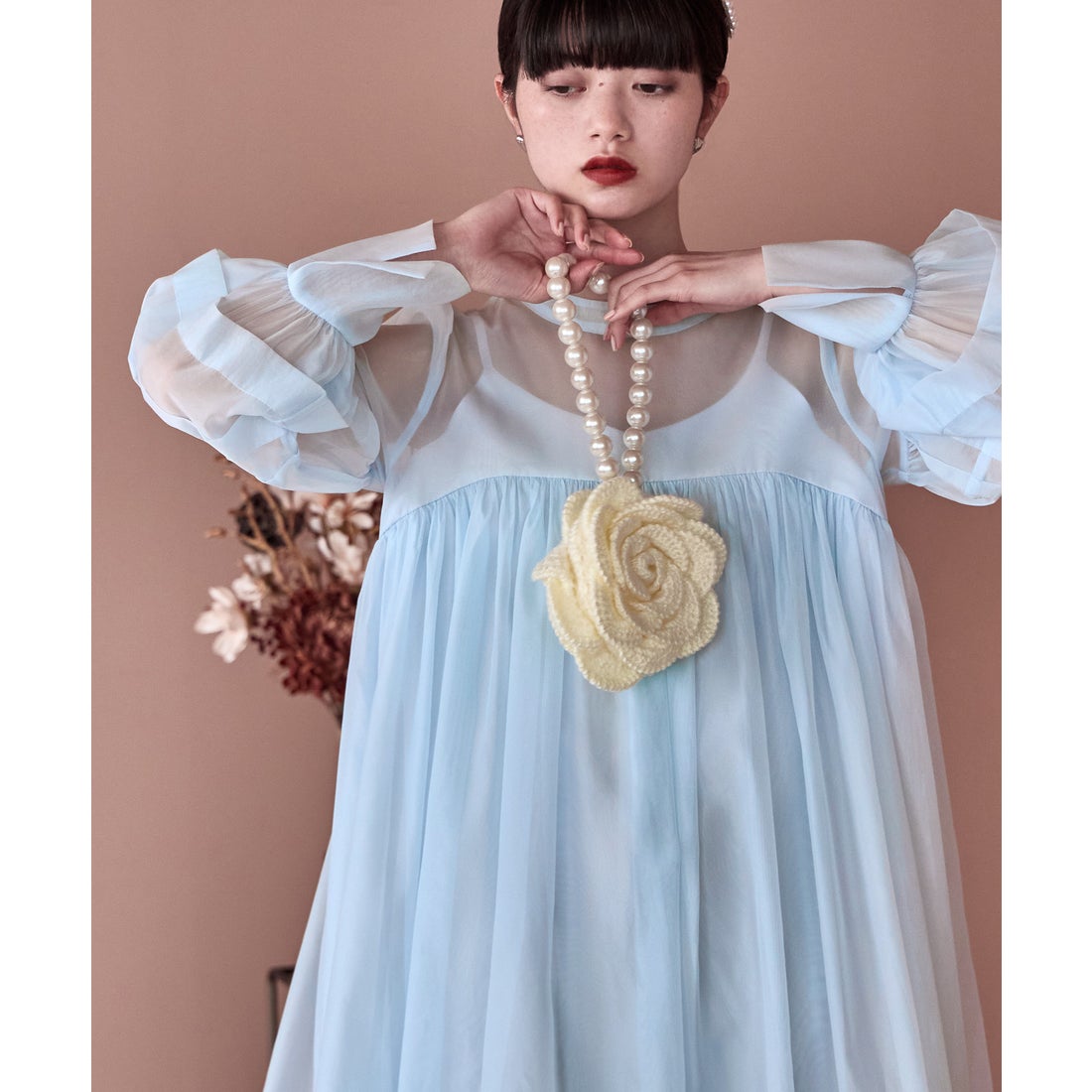 エトル etoll. ベビーコアシアーボリュームドレス （ブルー