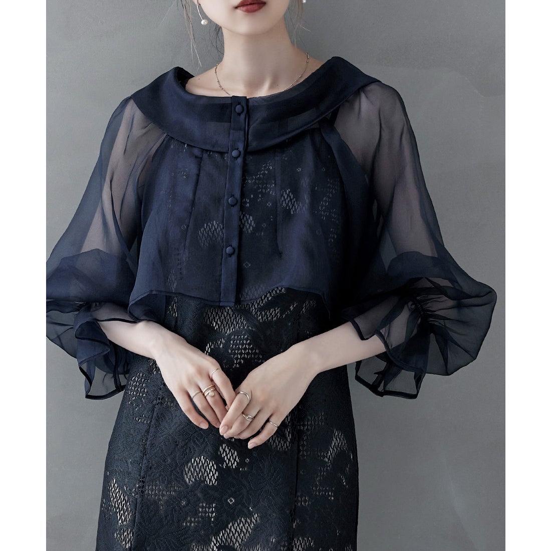 エトル etoll. シアーブラウス&マーメイドキャミソールドレス