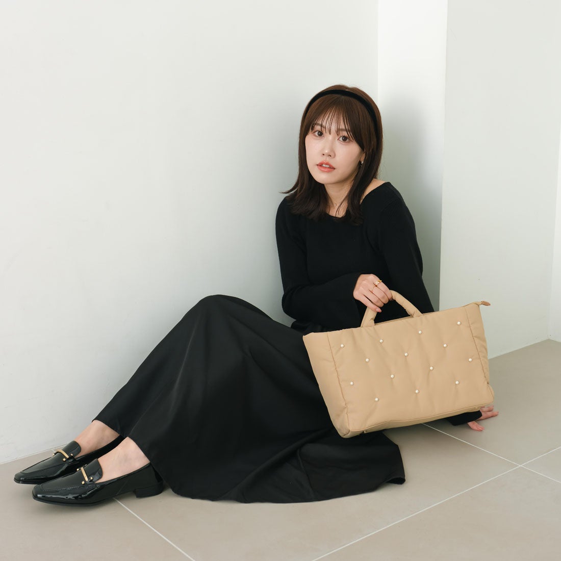 &EVOL/イーボル】【撥水・A4/PC対応】×shiho コラボパールバック