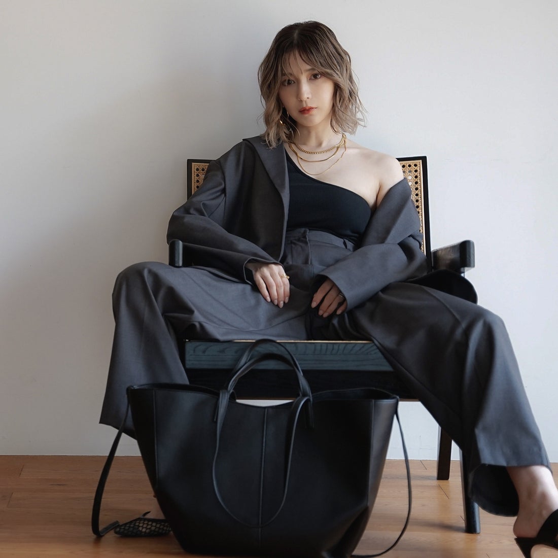 &EVOL/イーボル】EVOL×MARQUE コラボトートバッグ AT30476 （ブラック