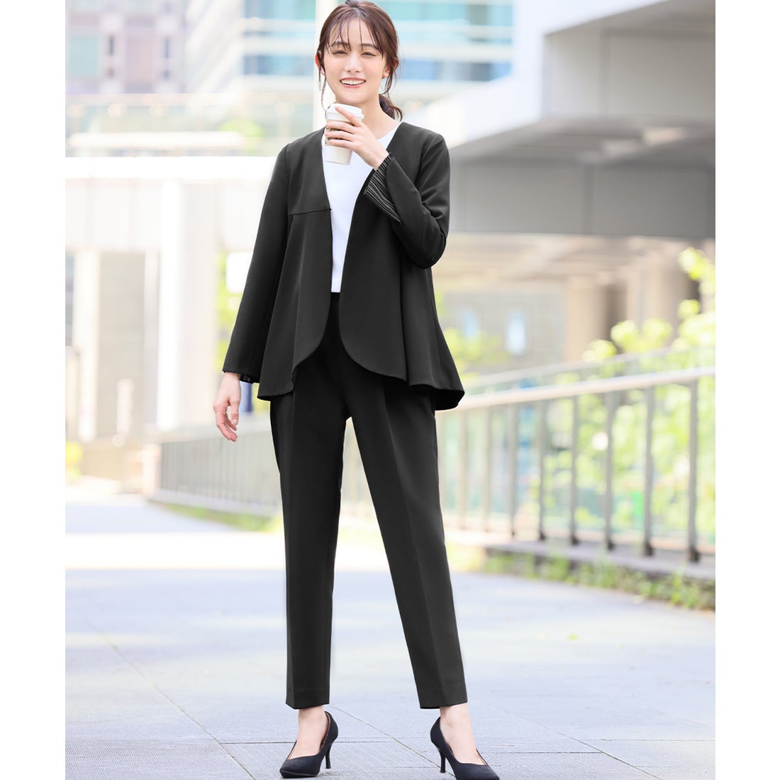 フロリア Flolia フレアジャケット テーパードパンツ セットアップ