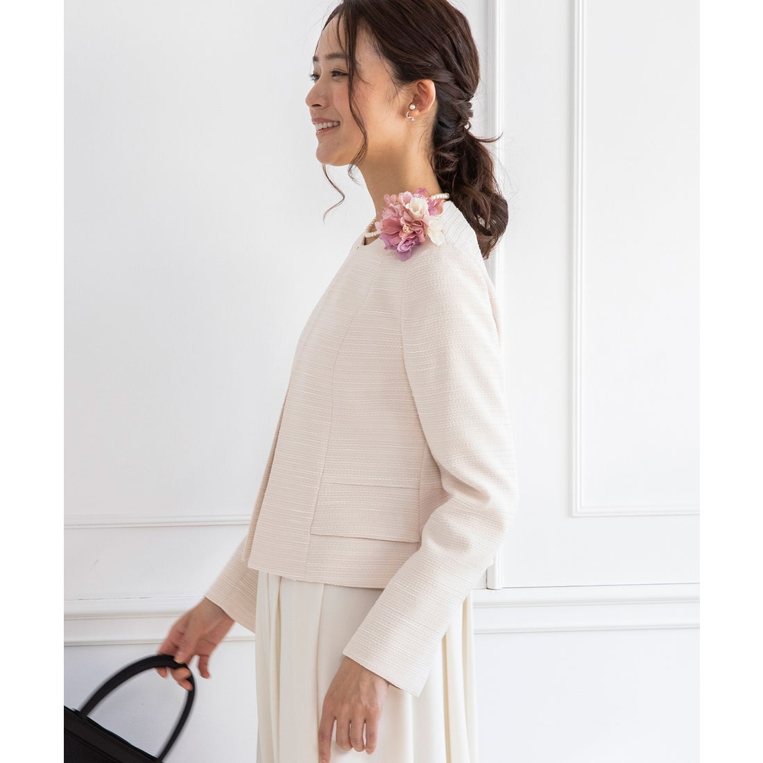 フォルムフォルマ form forma ノーカラーツイードジャケット