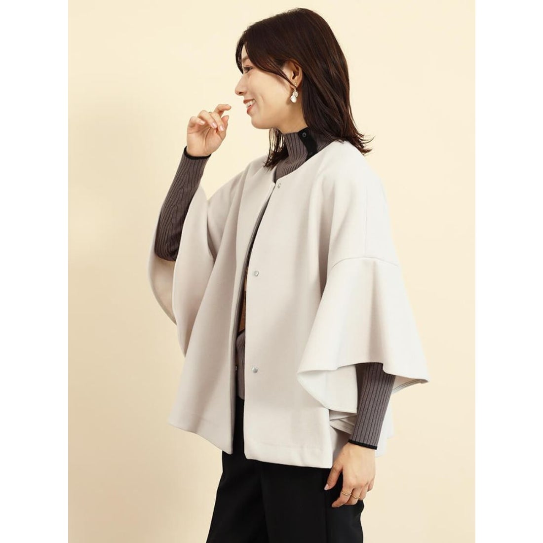 フェンネル FENNEL フレアスリーブアウター （ブラック） -靴