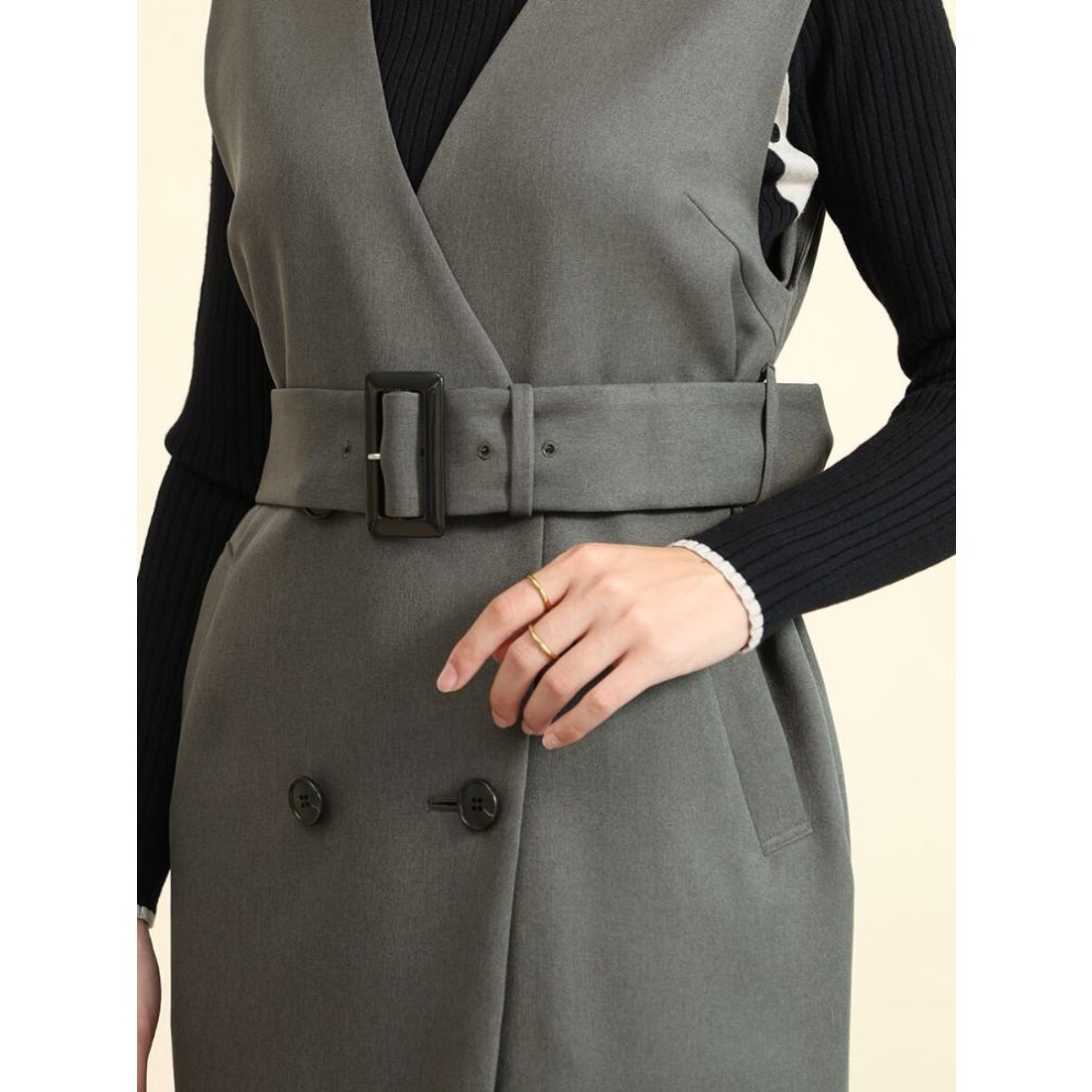 フェンネル FENNEL ロングジレワンピース （ブラック） - ファッション