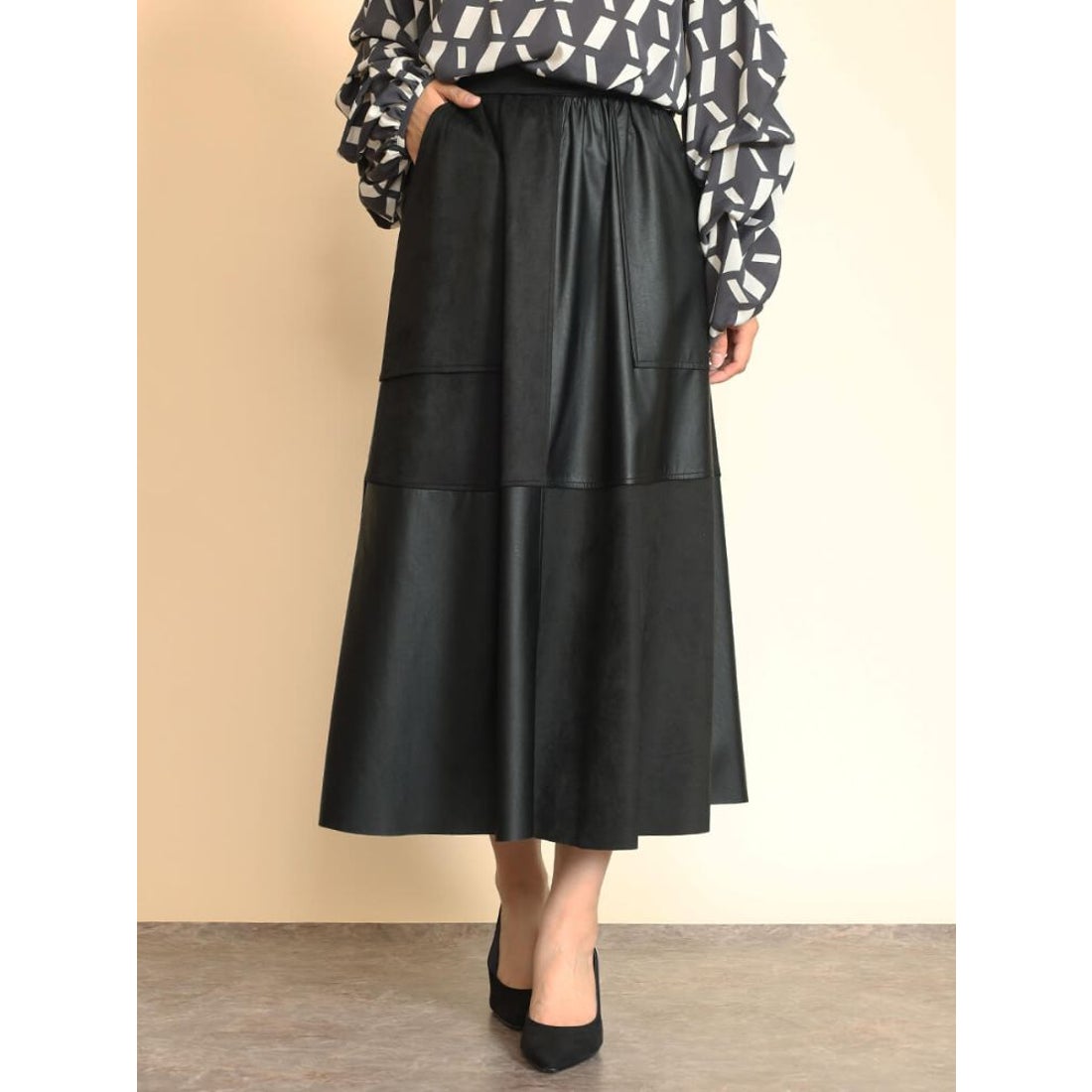 フェンネル FENNEL パッチワークデザインフレアスカート