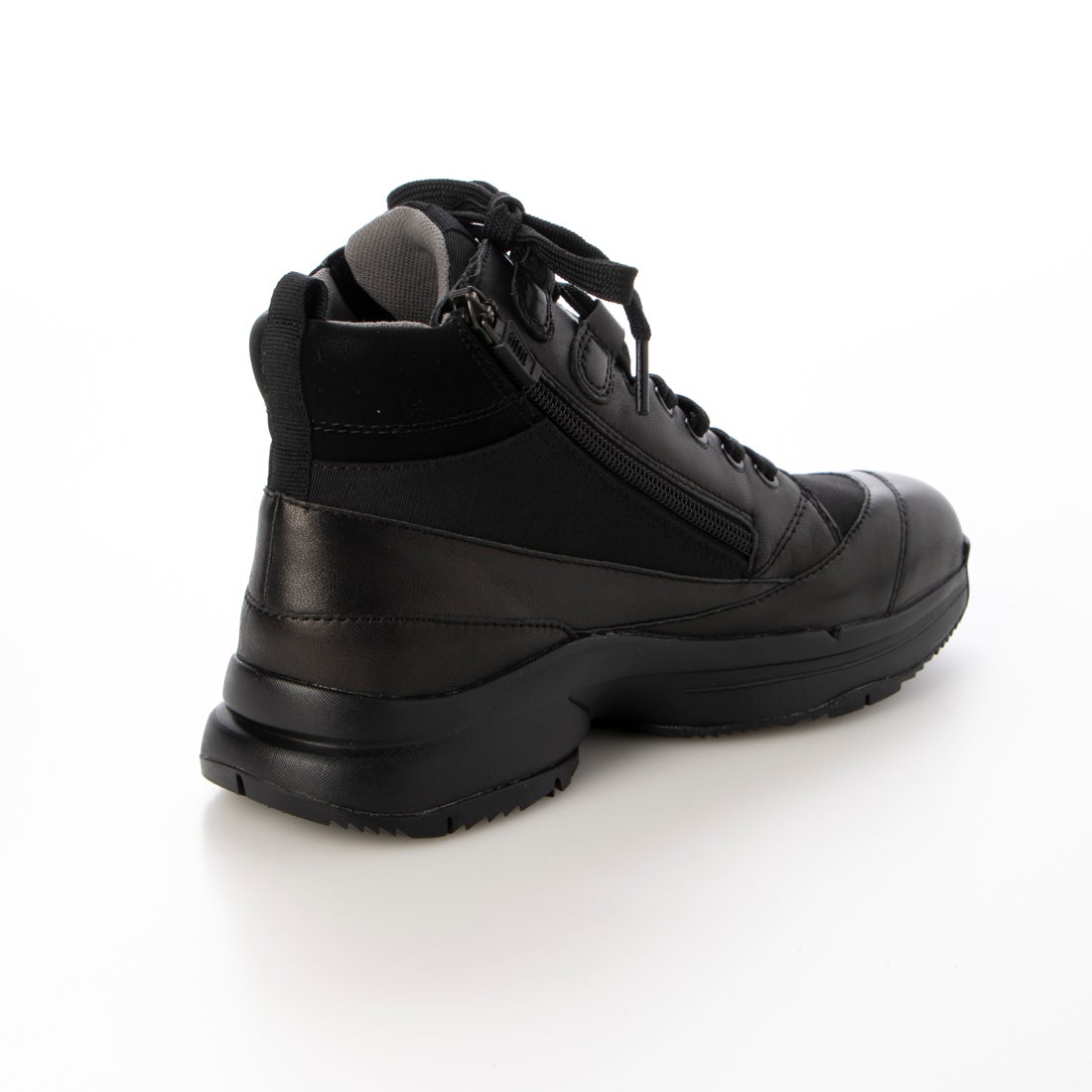 レースアップスニーカーブーツWoW （ブラック×ブラック） -fitfit