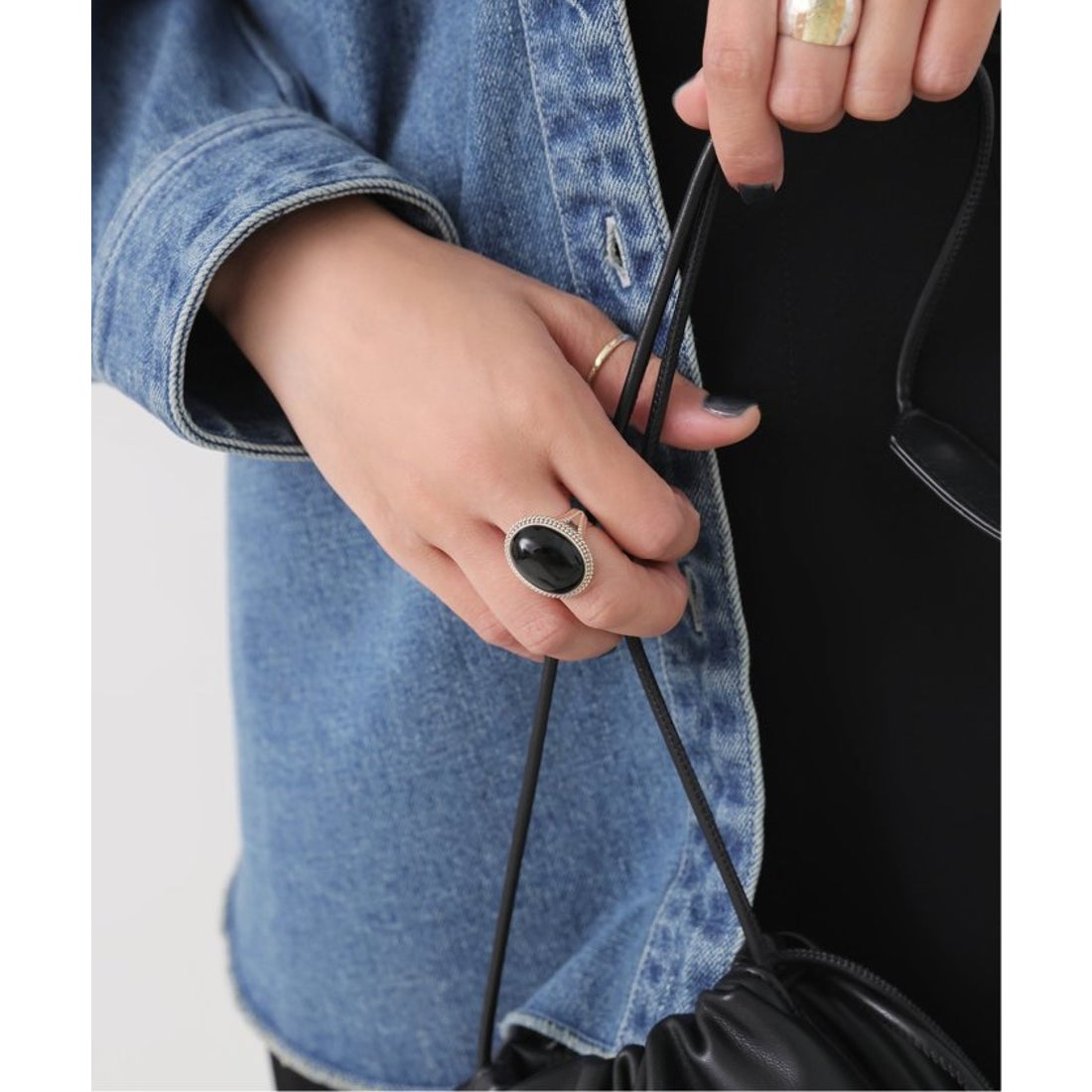 リラ Lilas 【SAMH by LILAS】オニキスリング SV （シルバー