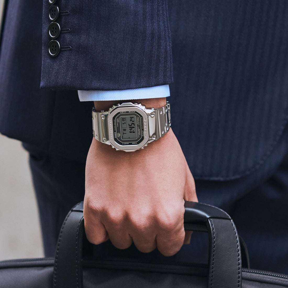 G-SHOCK】フルメタルモデル / GMW-B5000D-1JF （ブラック×シルバー