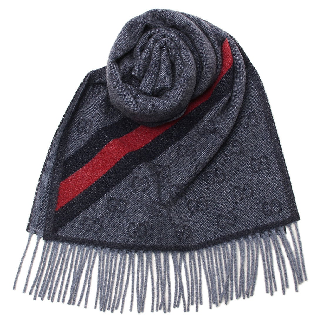 グッチ GUCCI スカーフ バンダナ ストール ネイビー メンズ レディース