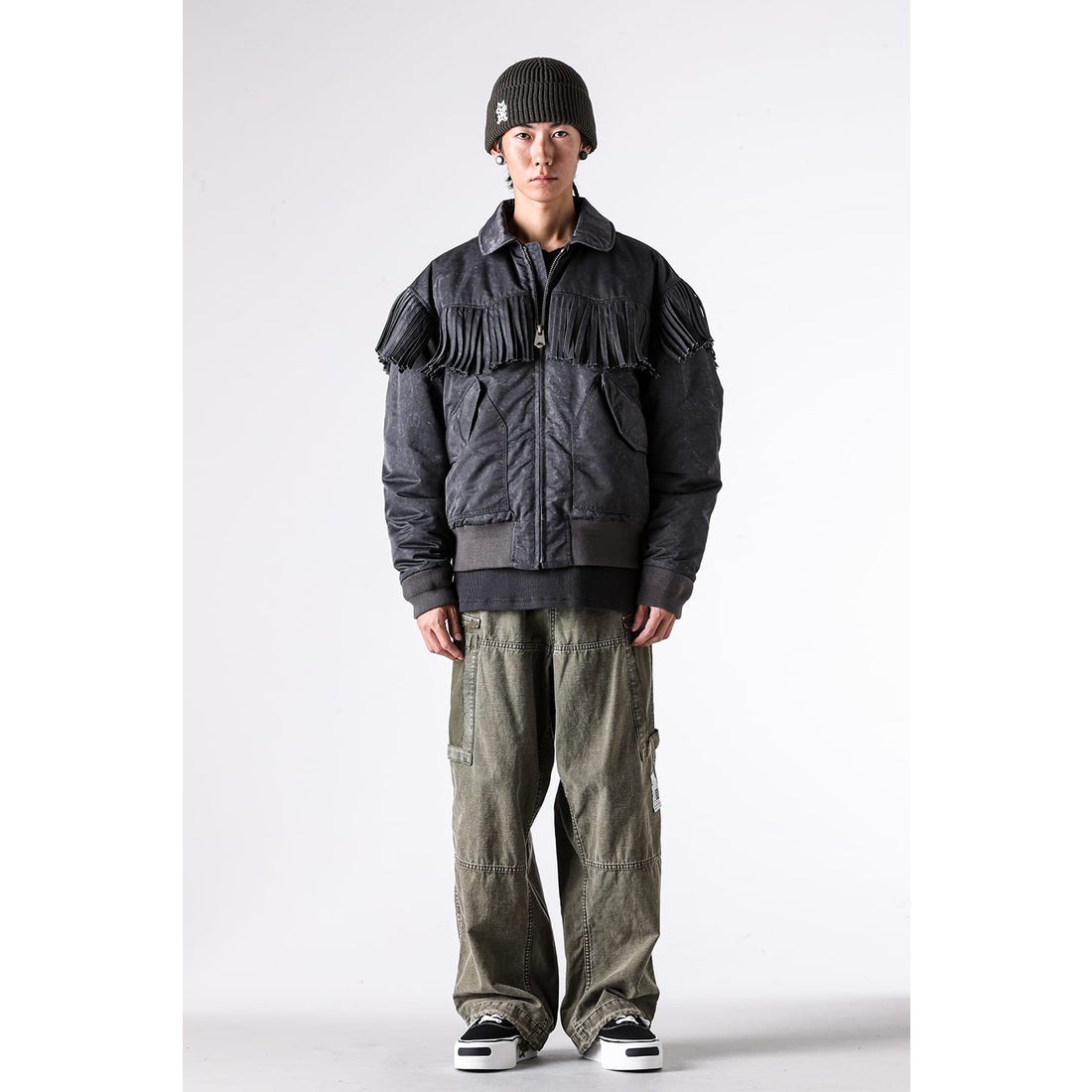 カミヤ KAMIYA Washed Nylon Fligft Jacket （Black） -FASCINATE