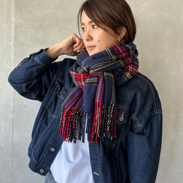 キーズ KEYS ストール マフラー 大判 レディース メンズ チェック柄