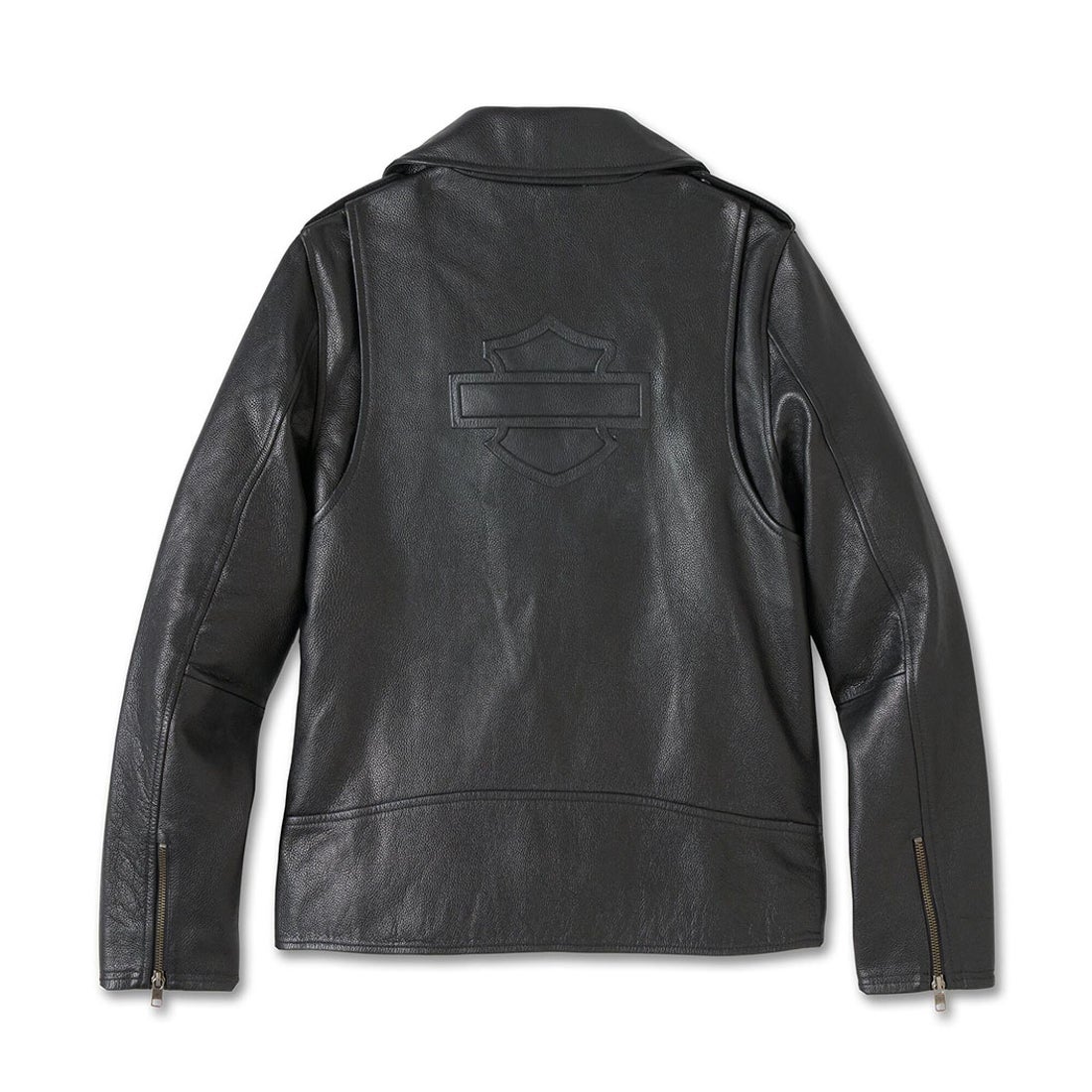 バックインブラックレザーバイカージャケット -ハーレーダビッドソン
