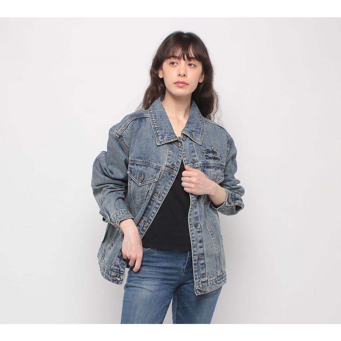 スタッティドアウトエンベリッシュドデニムジャケット -ハーレー