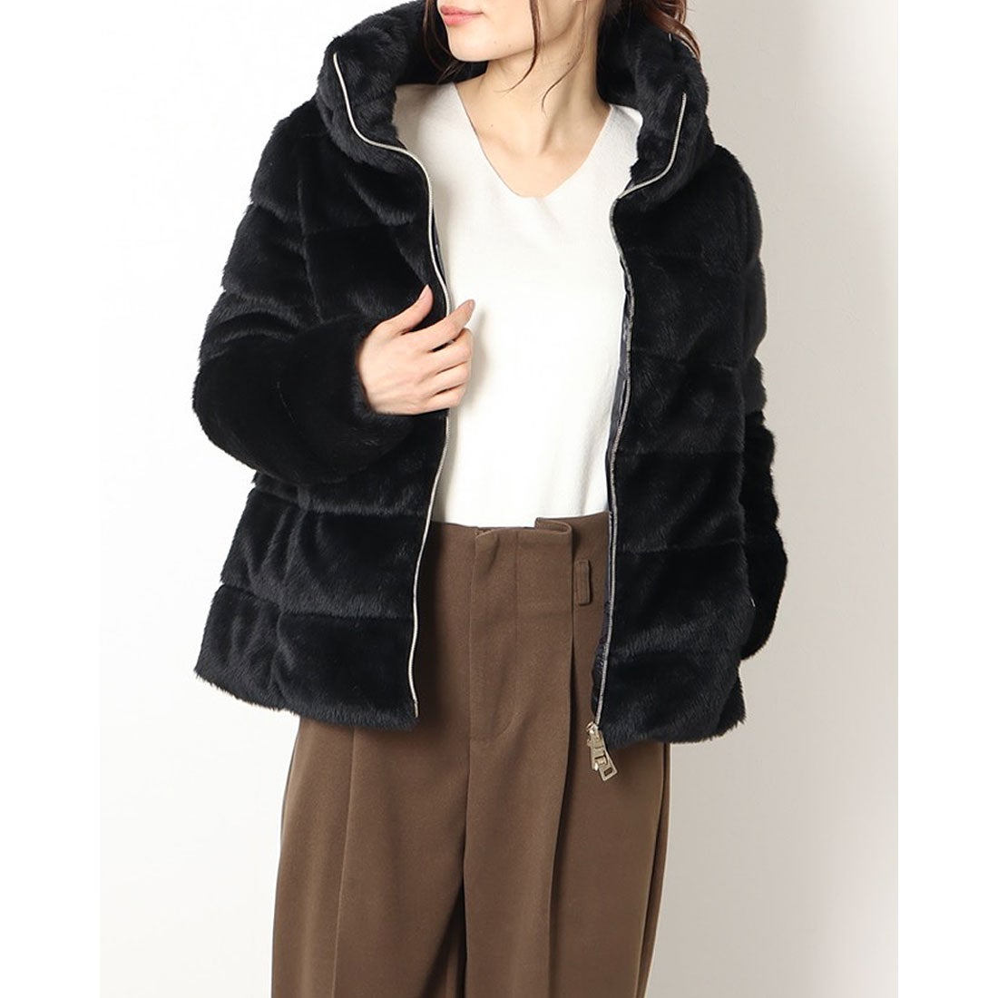 ヘルノ HERNO エコファーダウンジャケット （BLACK） -ファッション