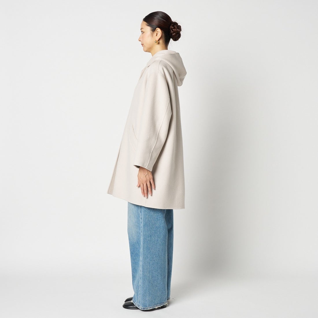 エリオポール HELIOPOLE DOUBLE FACE HOODIE COAT （ブラック