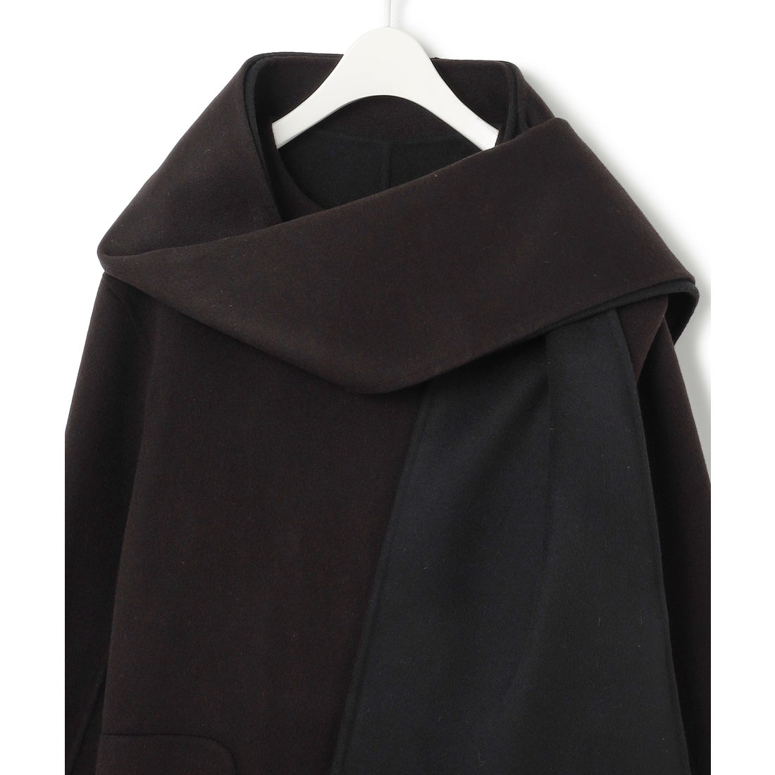 ICB 【先行予約】ウールリバー ストール付きノーカラーコート