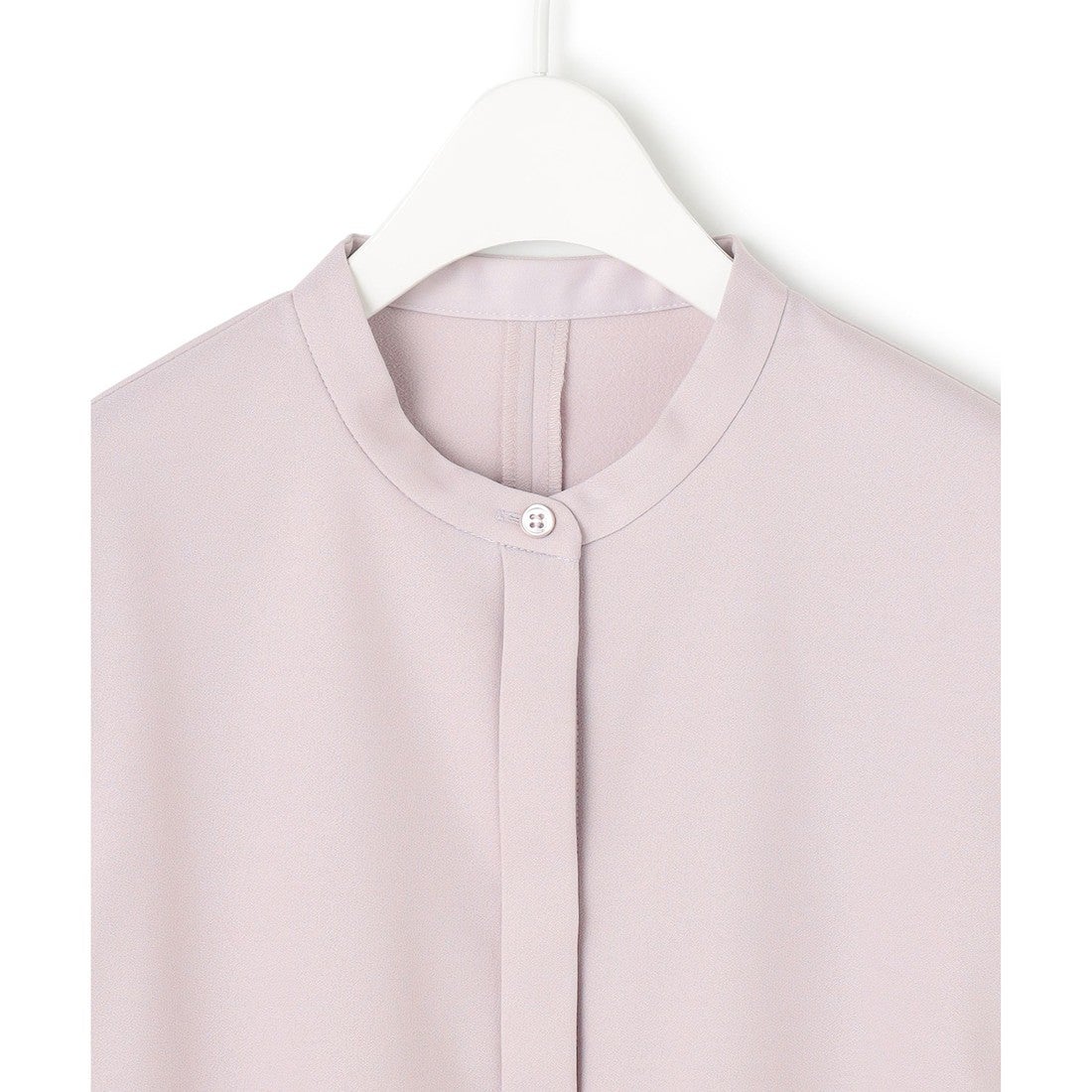 ICB L 【洗える】ウォームサテン クロップドシャツ （ヘイズピンク系