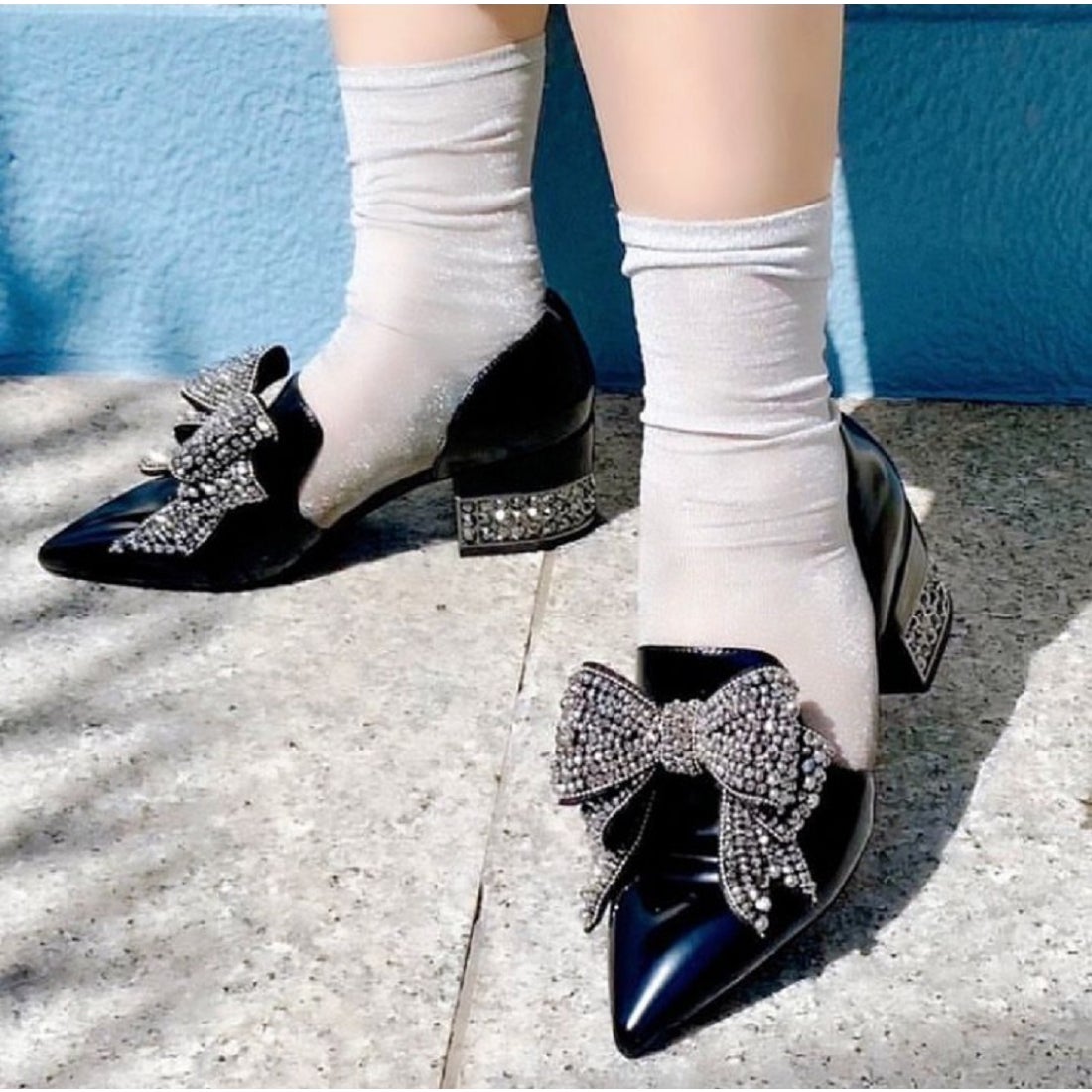 ジェフリーキャンベル Jeffrey Campbell ビッグリボン ラインストーン
