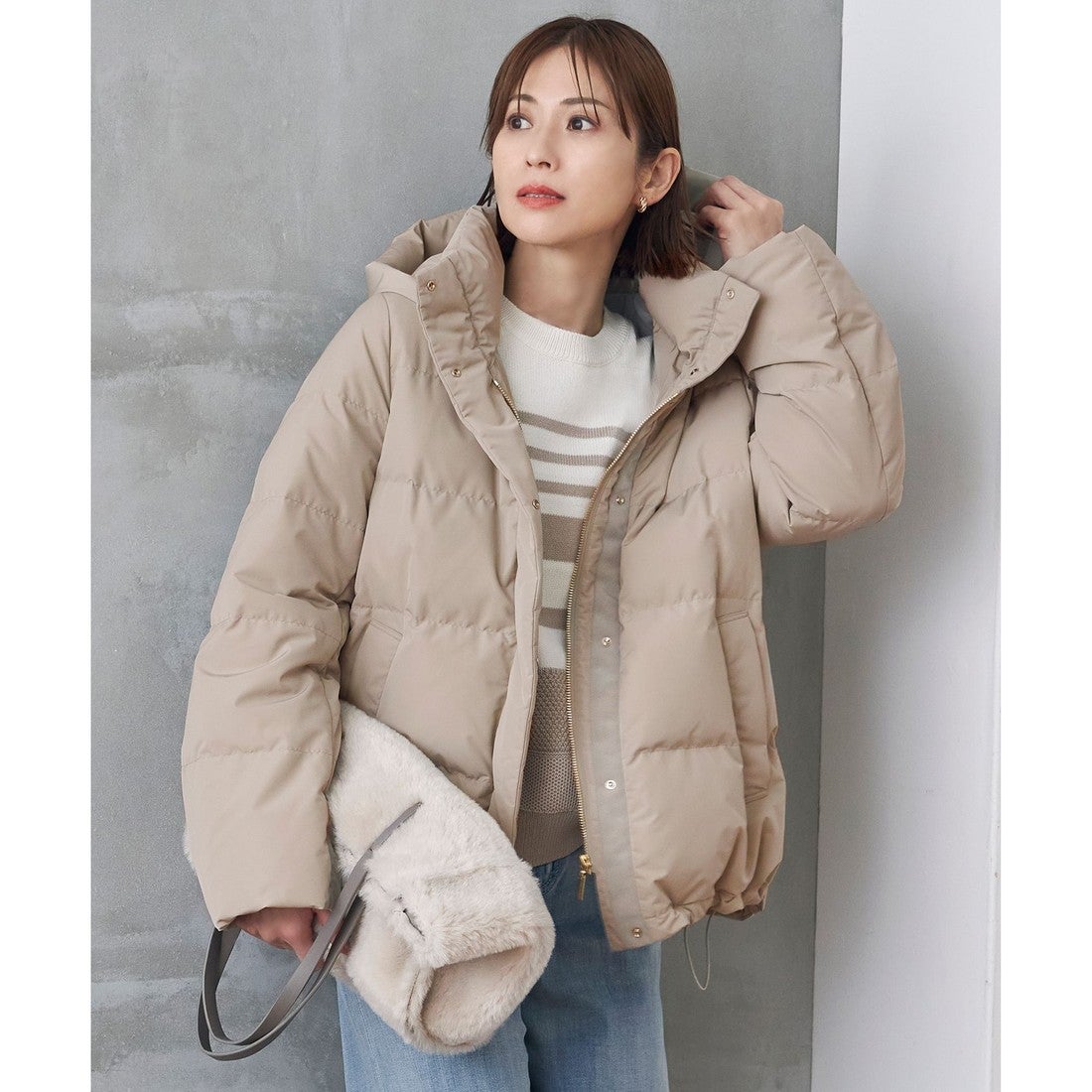 自由区 L 【カタログ掲載・洗える】マイクロタッサーダウン コート