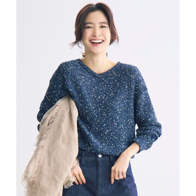 TOCCA ROMANTIC FLUTTER ニットプルオーバー （ネイビー系