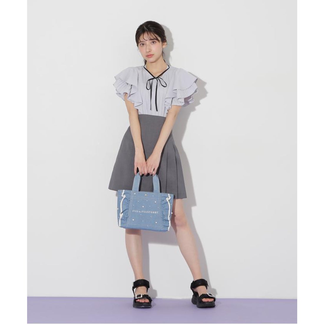 ジルバイジルスチュアート JILL by JILLSTUART 3Dパールフリルトート