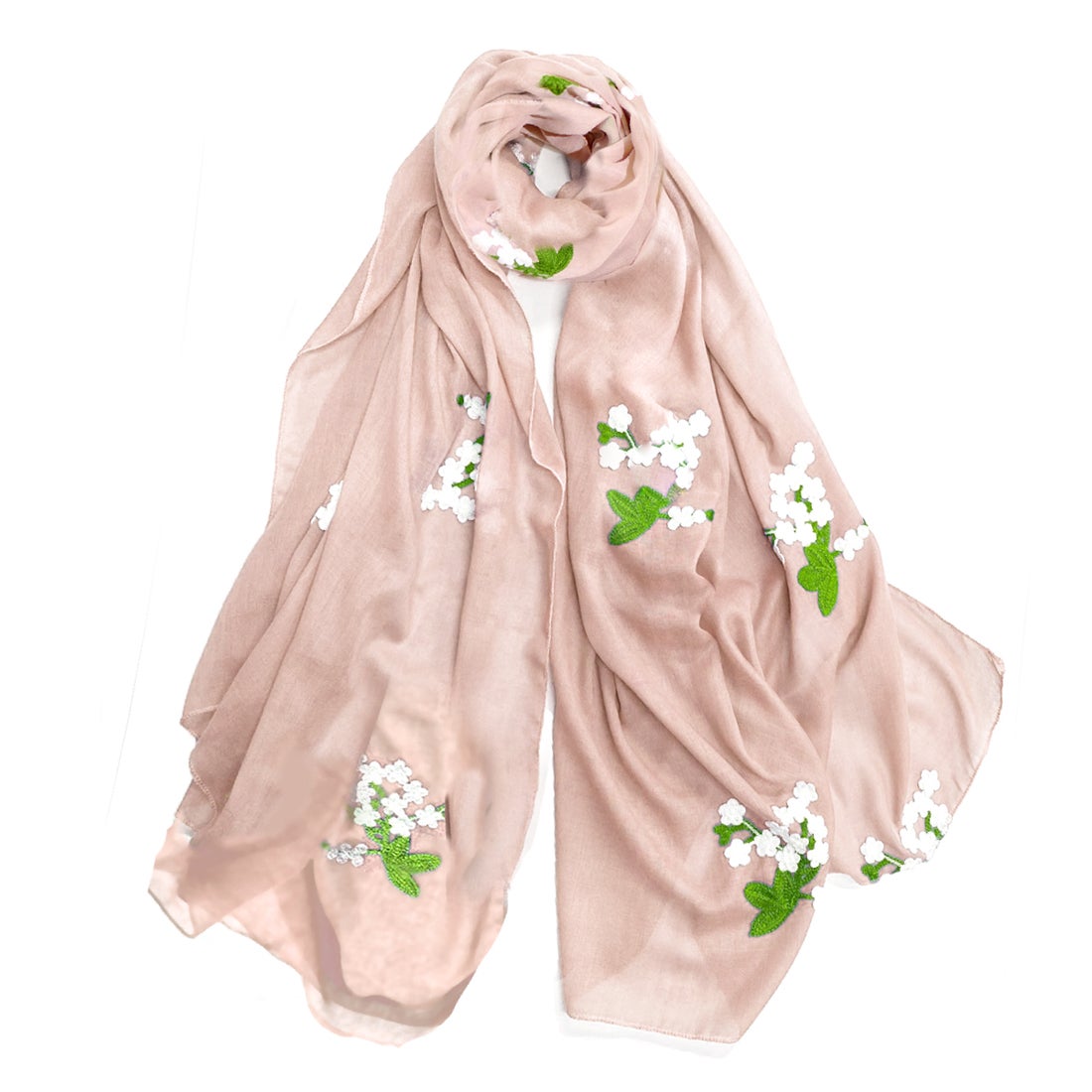 exrevo ストール 刺繍 花柄 春 レディース 大判 コットン ガーゼ 夏