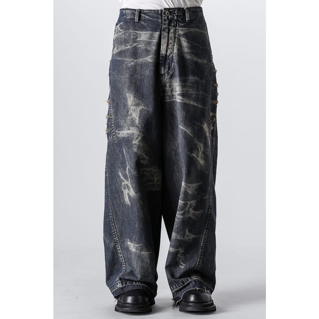 ユリウス JULIUS 10oz Denim Bleach Wide Pants （INDIGO） 通販 大阪