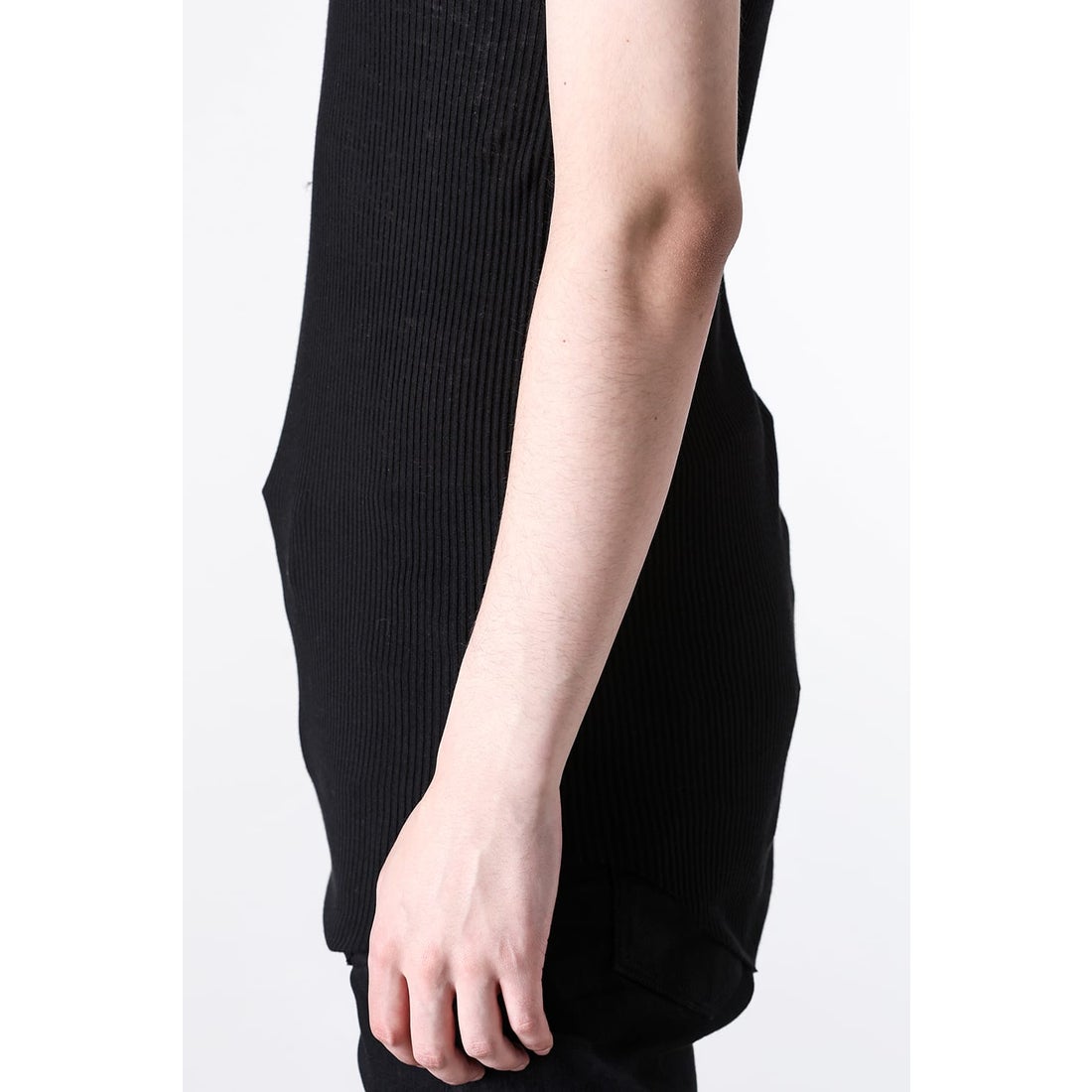 ユリウス JULIUS COTTON/SILK RIB TANKTOP （BLACK） -FASCINATE