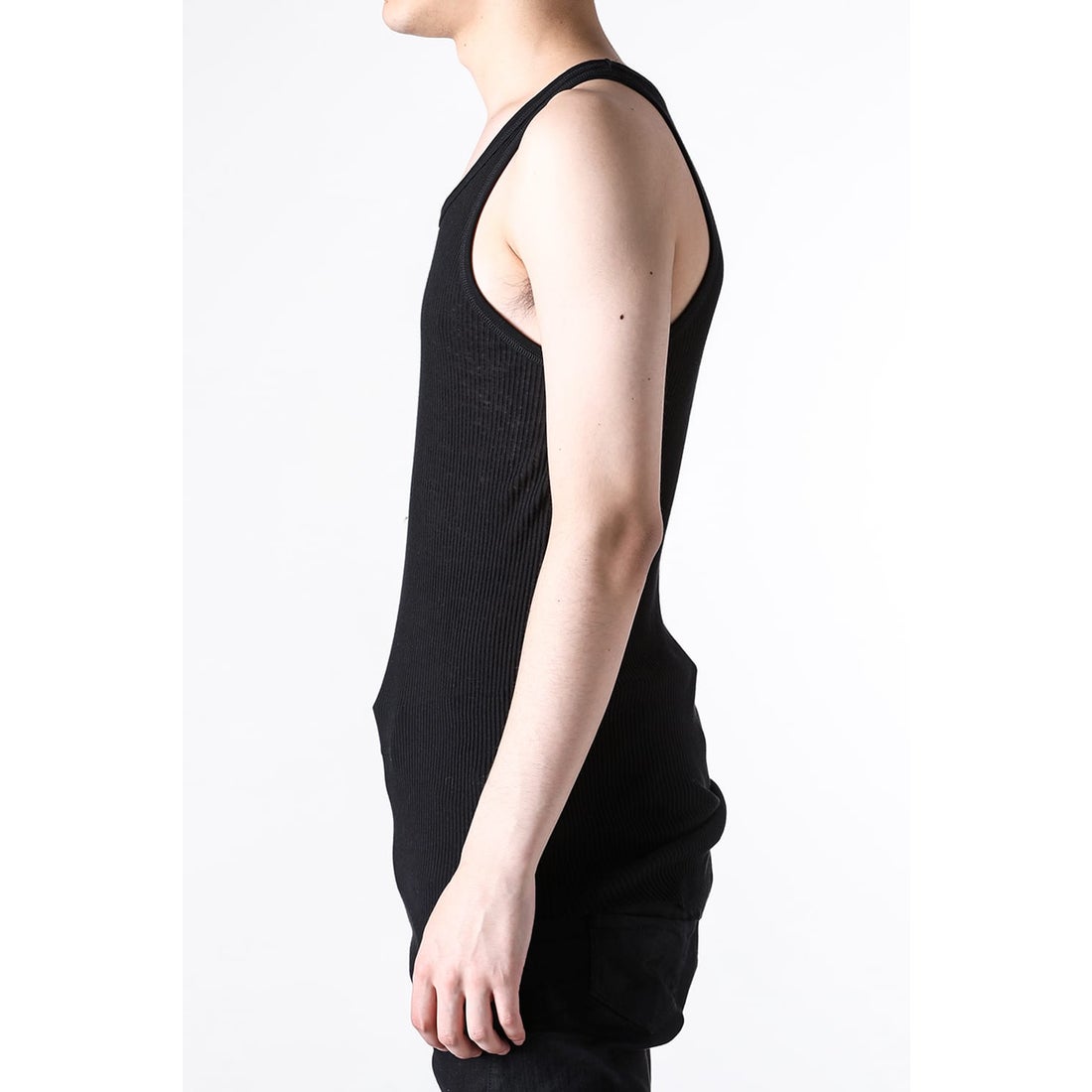 ユリウス JULIUS COTTON/SILK RIB TANKTOP （BLACK） -FASCINATE