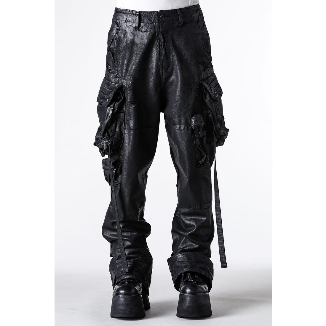 ユリウス JULIUS COATED 12oz DENIM PANTS （BLACK） -FASCINATE
